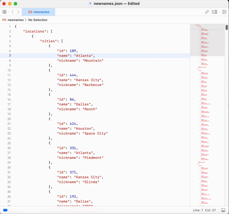 Changing location name