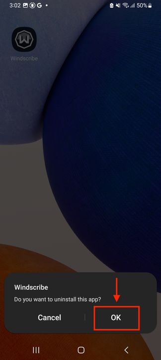 Uninstall confirmation