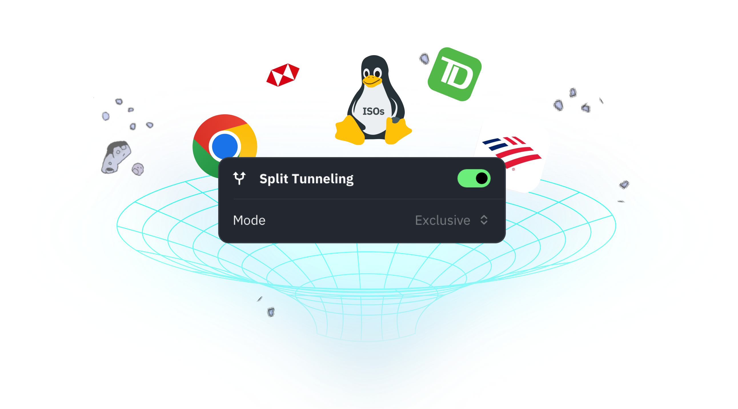 Gepersonaliseerde bescherming met split tunneling
